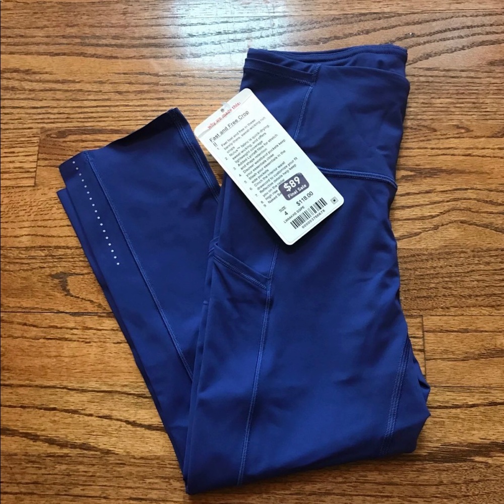 NWT LULULEMON FAST AND FREE CROP II